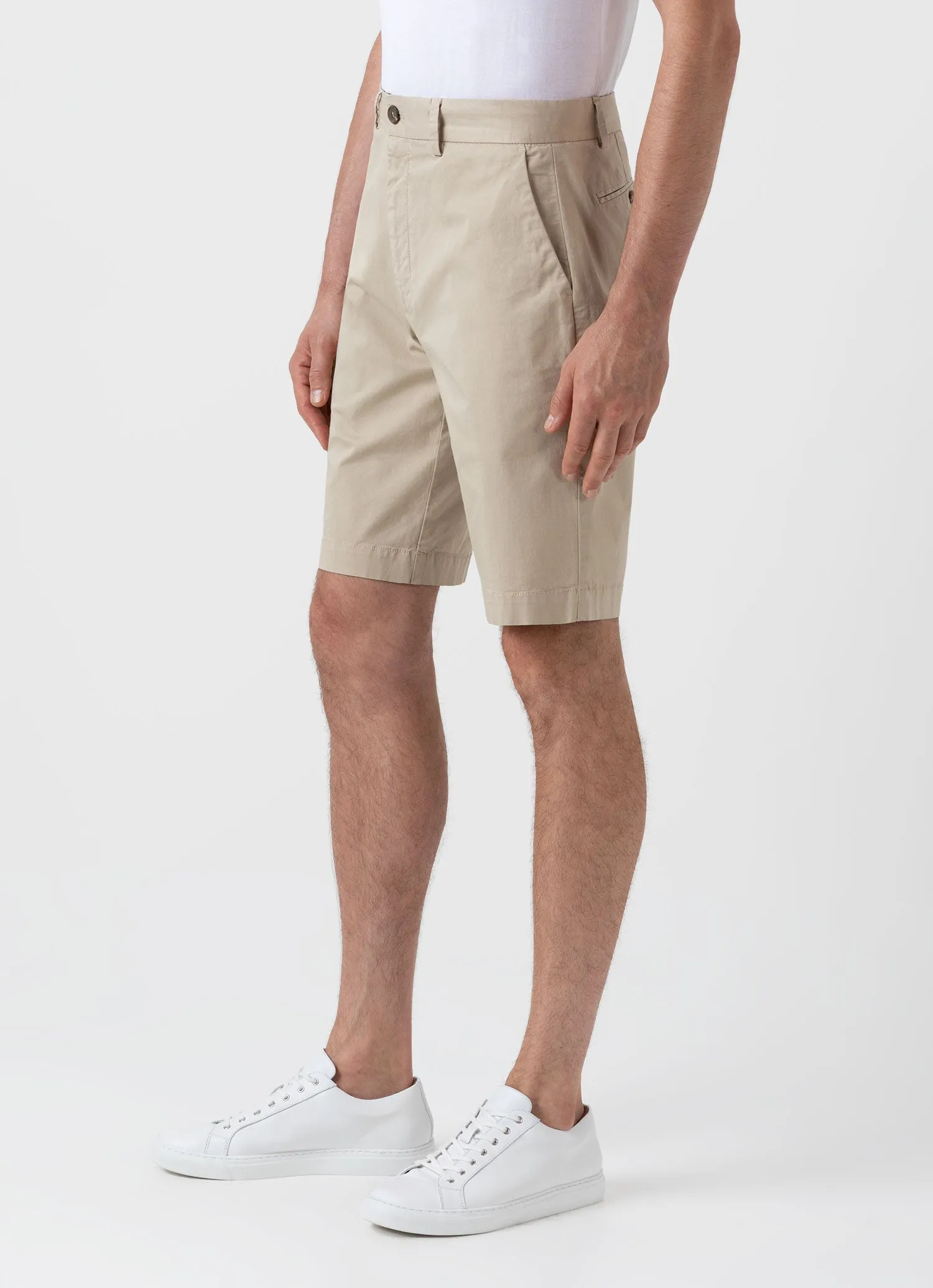 Men's Light Stone Stretch Cotton Twill Chino Shorts