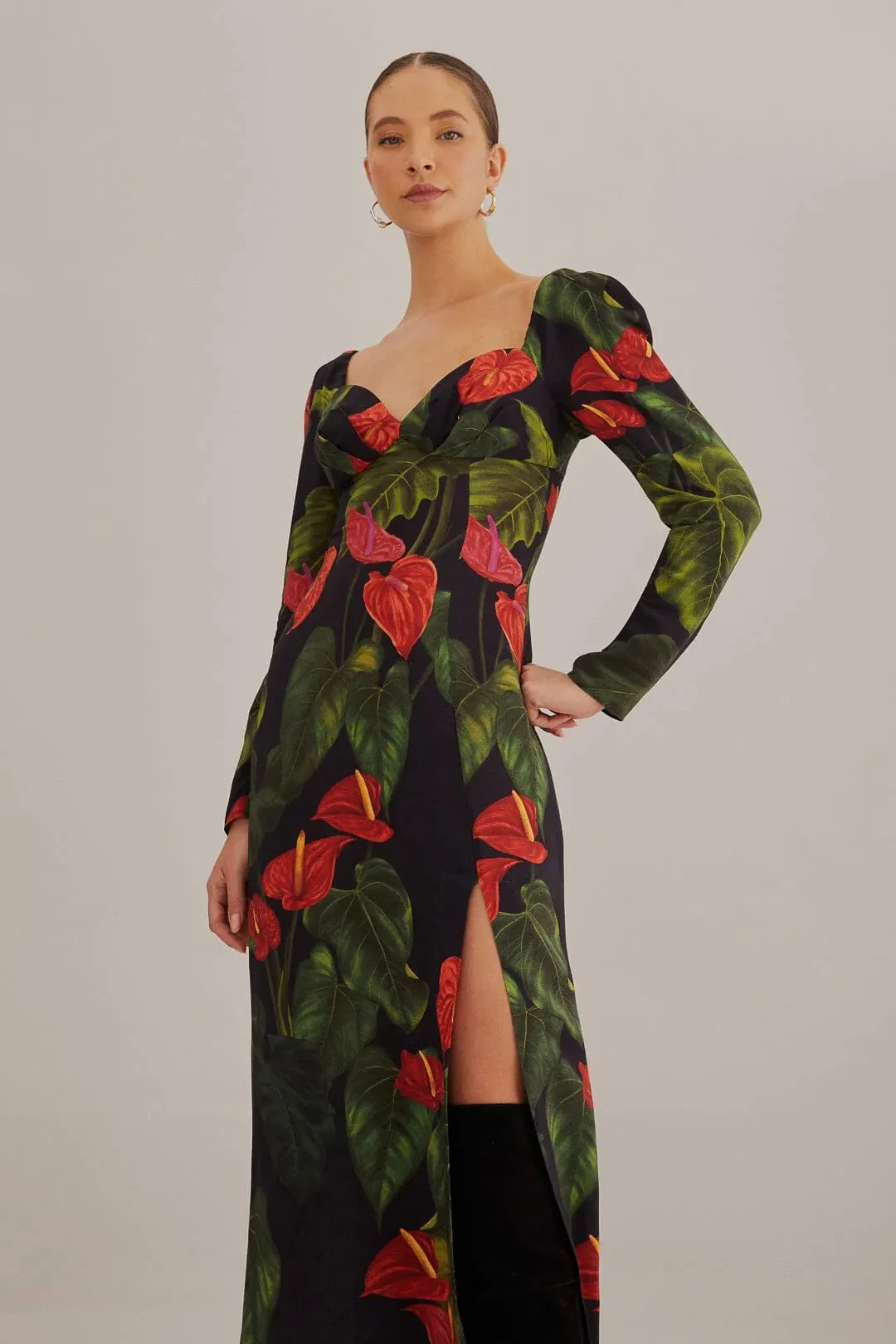 Midi Dress with Slit by Anthurium