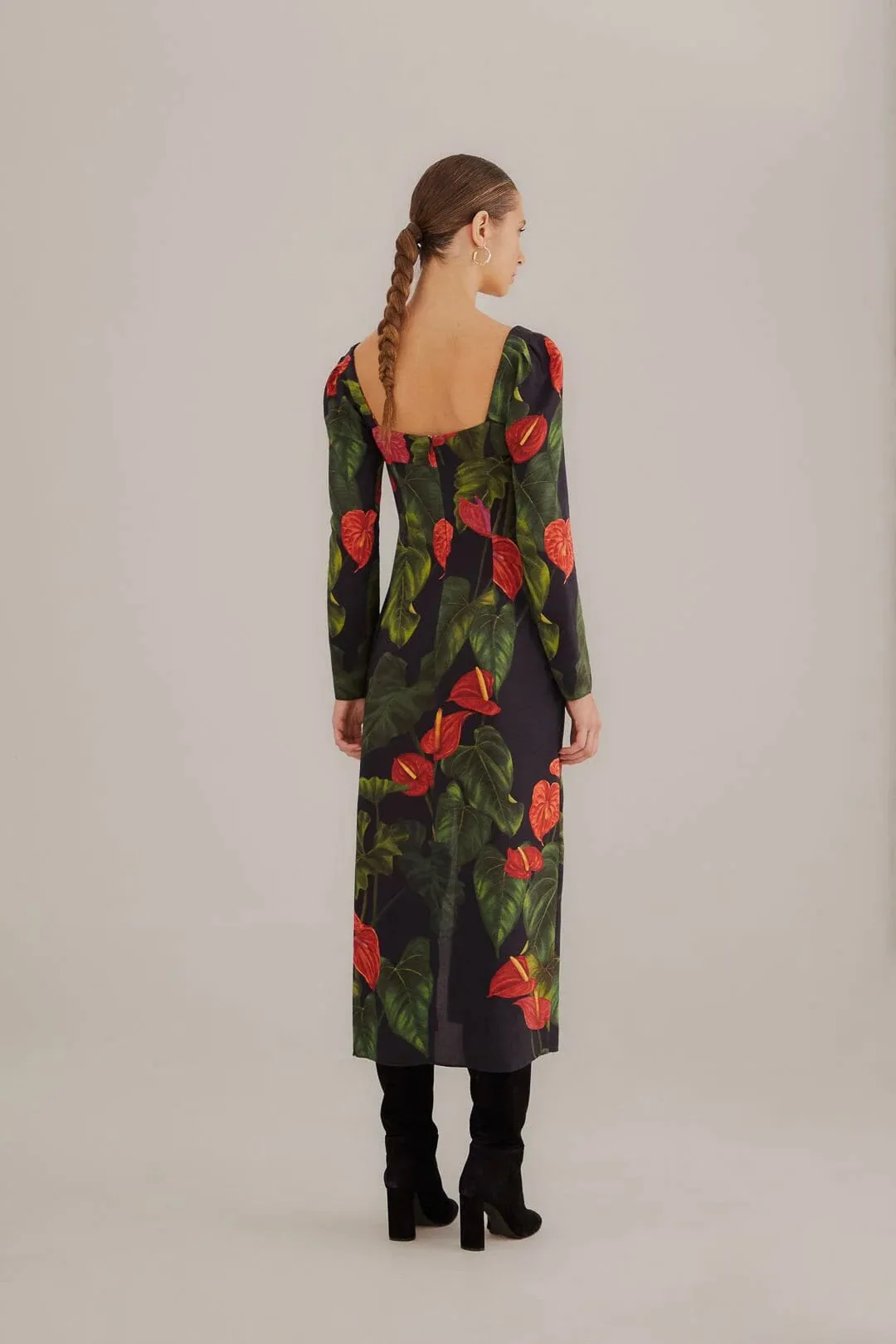 Midi Dress with Slit by Anthurium