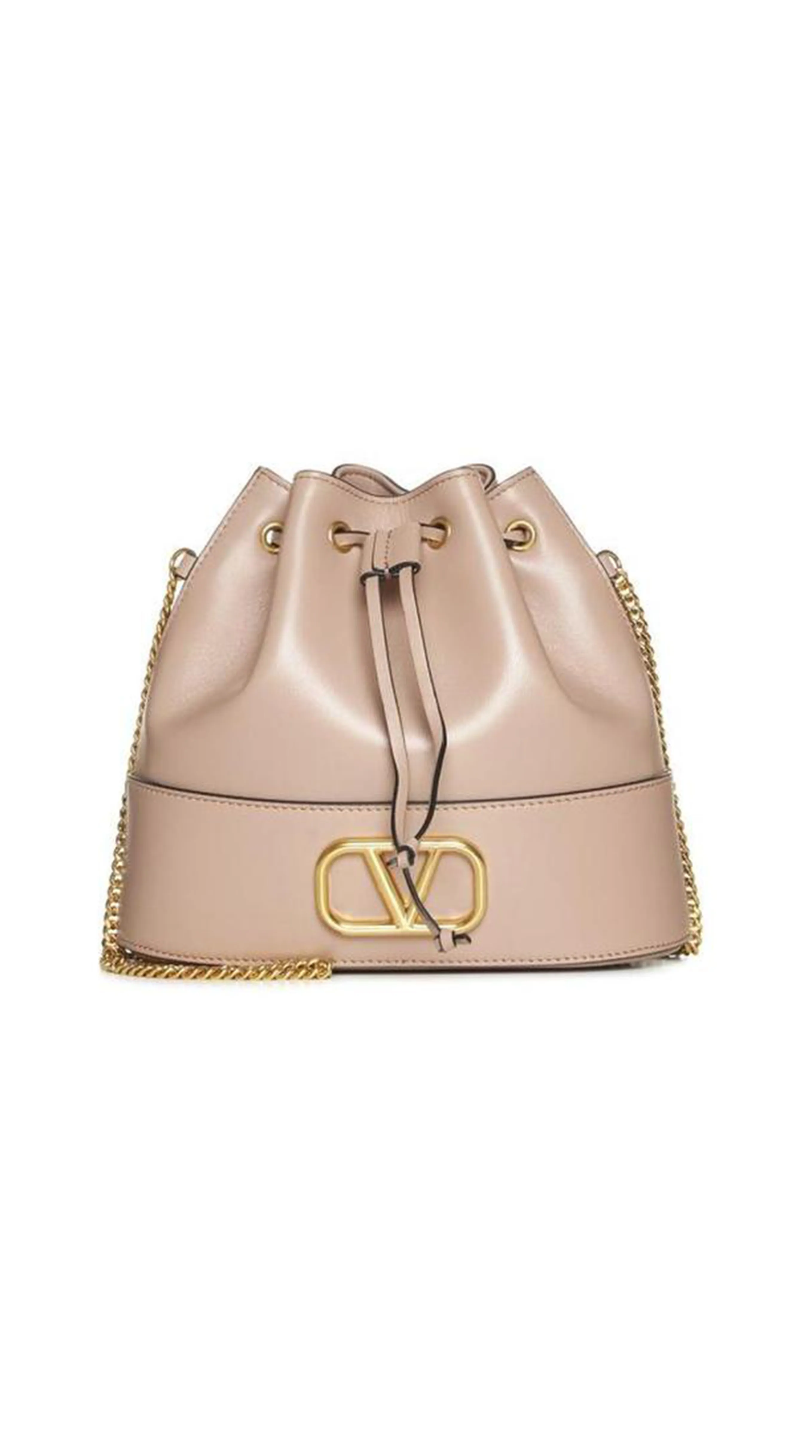 Rose Cannelle Mini Bucket Bag in Nappa with Vlogo Signature Chain