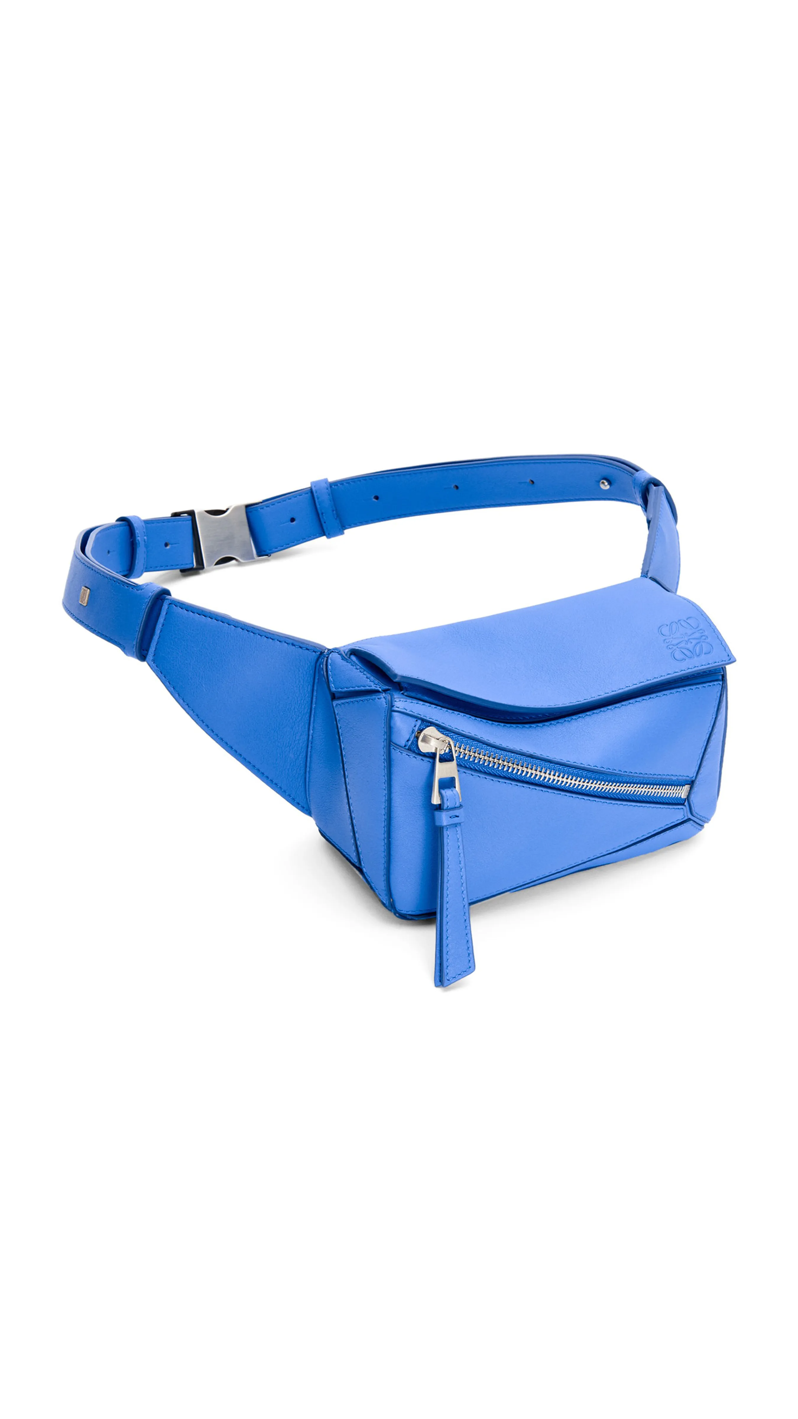 Seaside Blue Mini Puzzle Bum Bag in Classic Calfskin