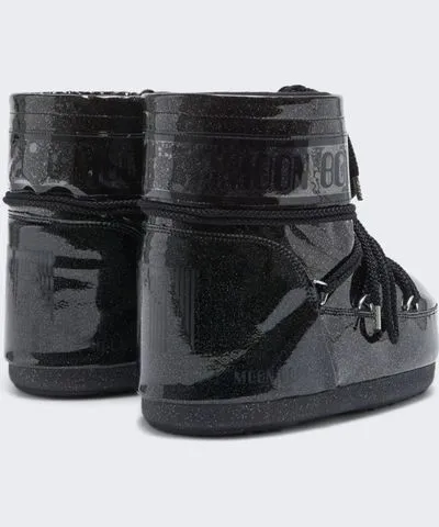 MOON BOOT Icon Low Glitter Boots Black