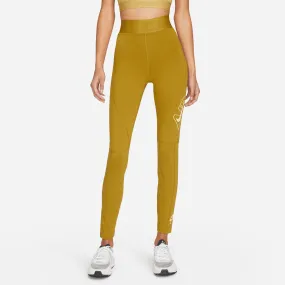 High-Waisted Yellow Graphic Leggings by Nike Air