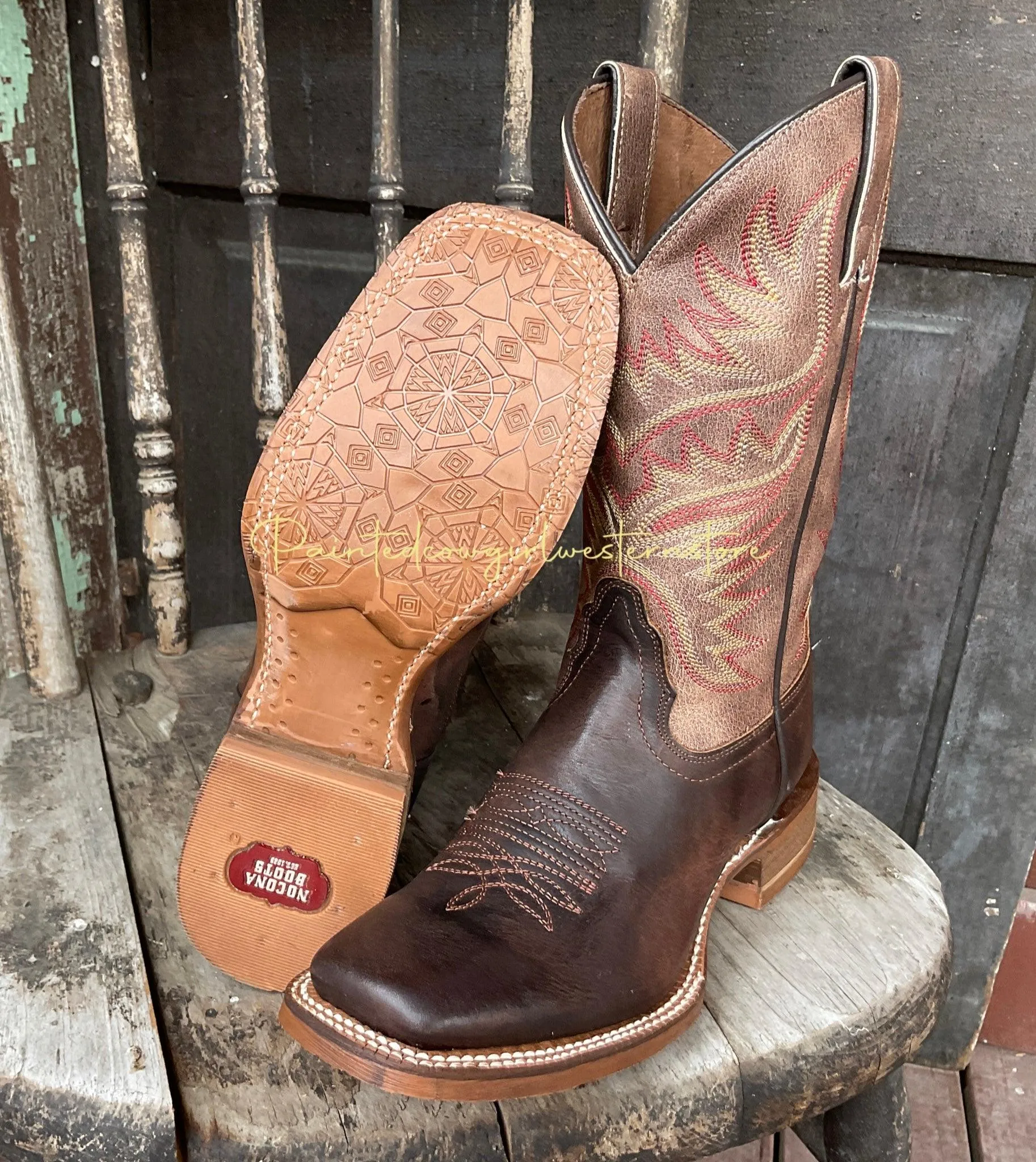 Nocona Women's Sierra Brown Square Toe Cowgirl Boots HR4501