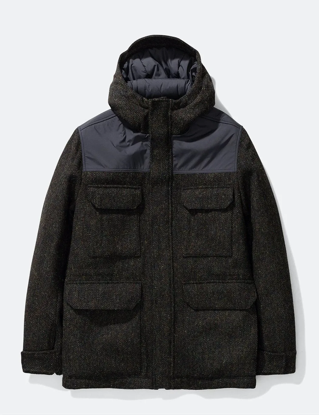 Norse Projects Nunk Harris Tweed Coat - Black Multi - Shop Now