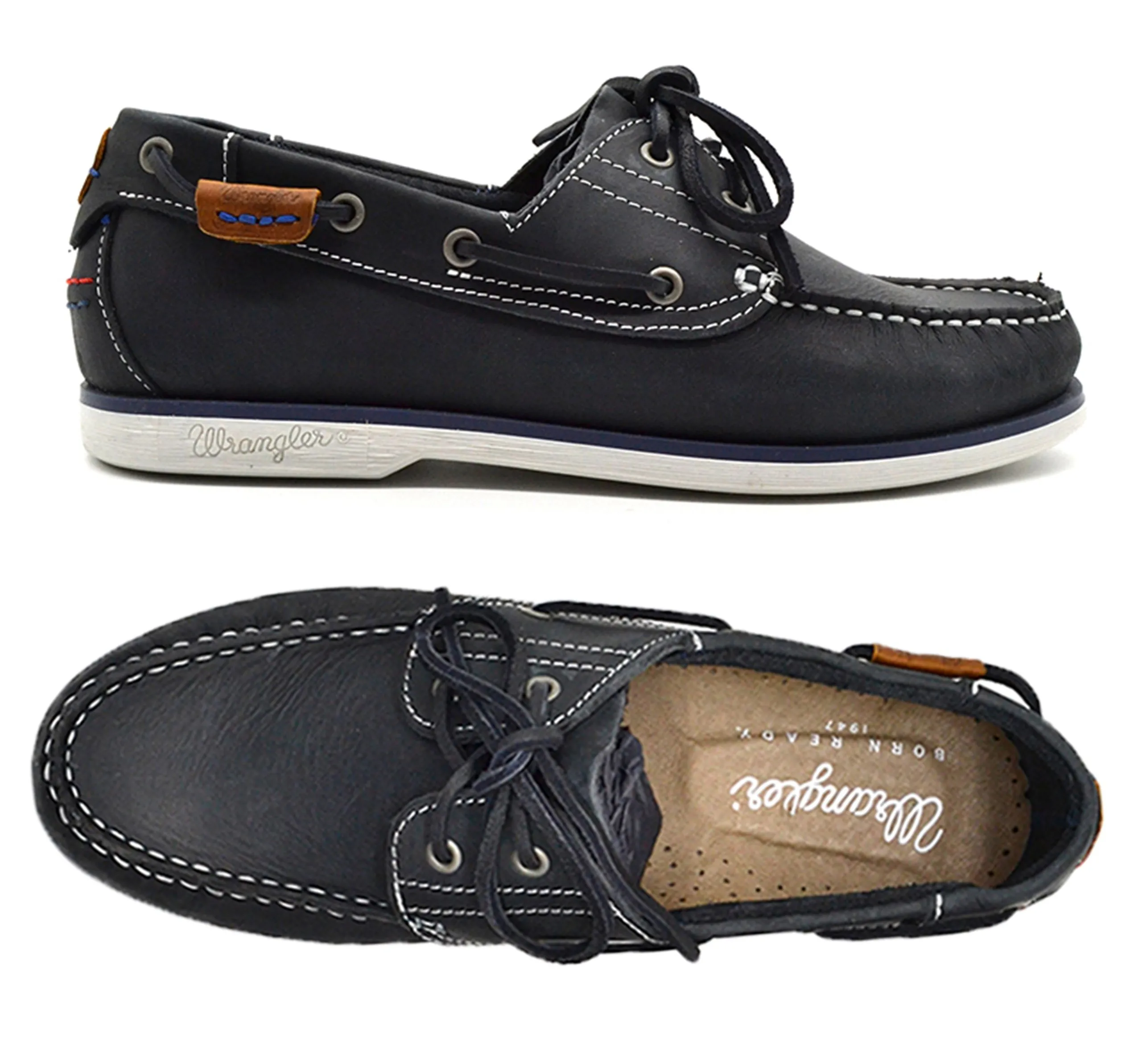 Ocean Navy Leather Boat Shoes