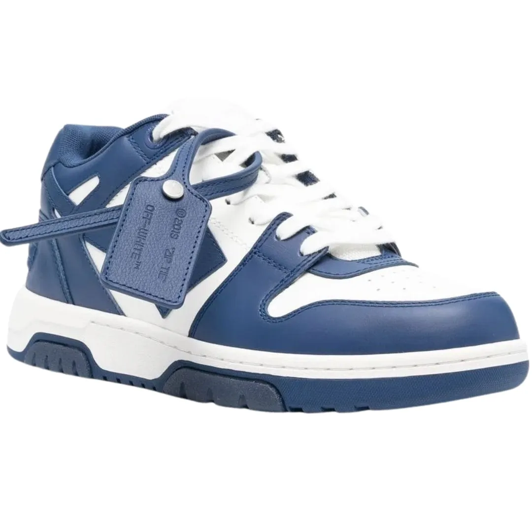 Dark Blue Off White Men's Sneakers - OMIA189F22LEA0010142.