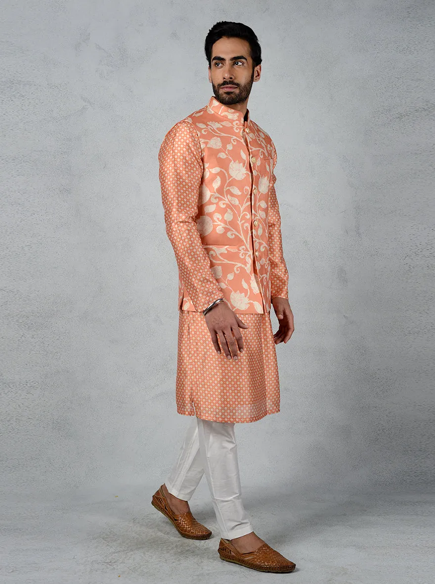 Orange Bandhgala Jacket - TULA