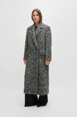 Oversize-fit coat in bouclé tweed