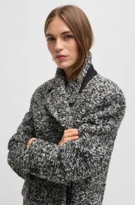 Oversize-fit coat in bouclé tweed