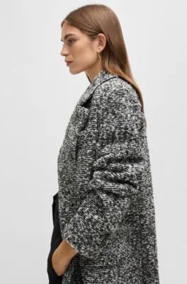 Oversize-fit coat in bouclé tweed