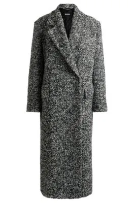 Oversize-fit coat in bouclé tweed