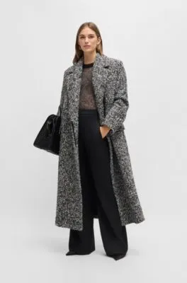 Oversize-fit coat in bouclé tweed