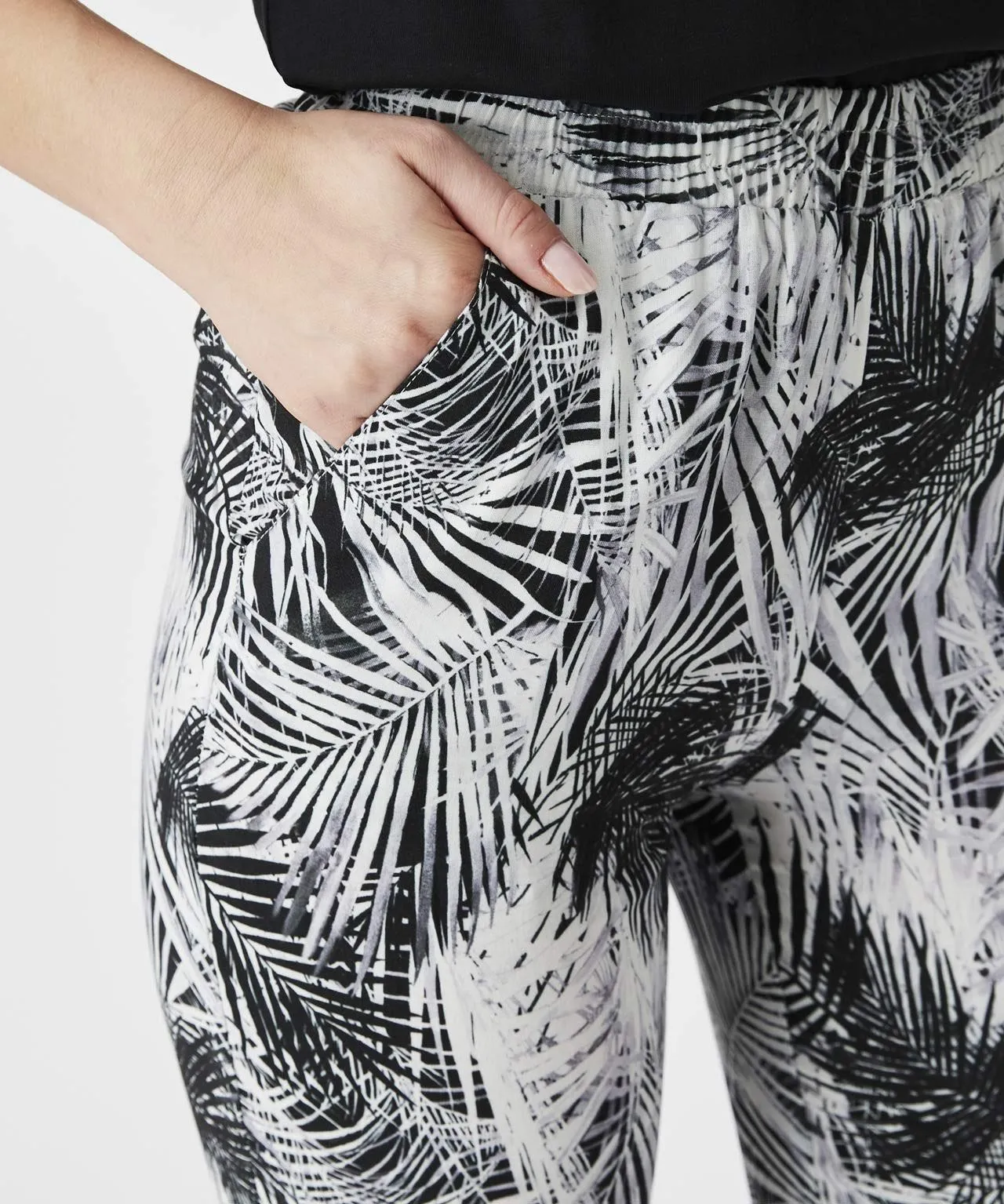 Straight Leg Palm Print Trousers