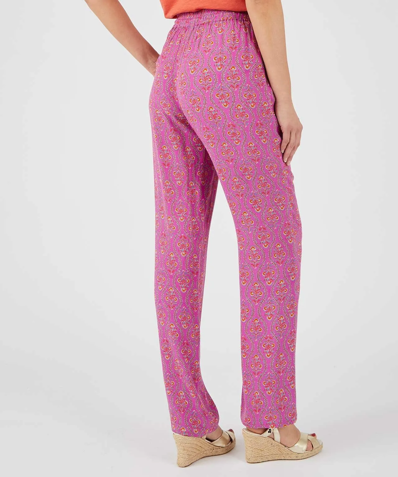 Patterned Crinkle Pants