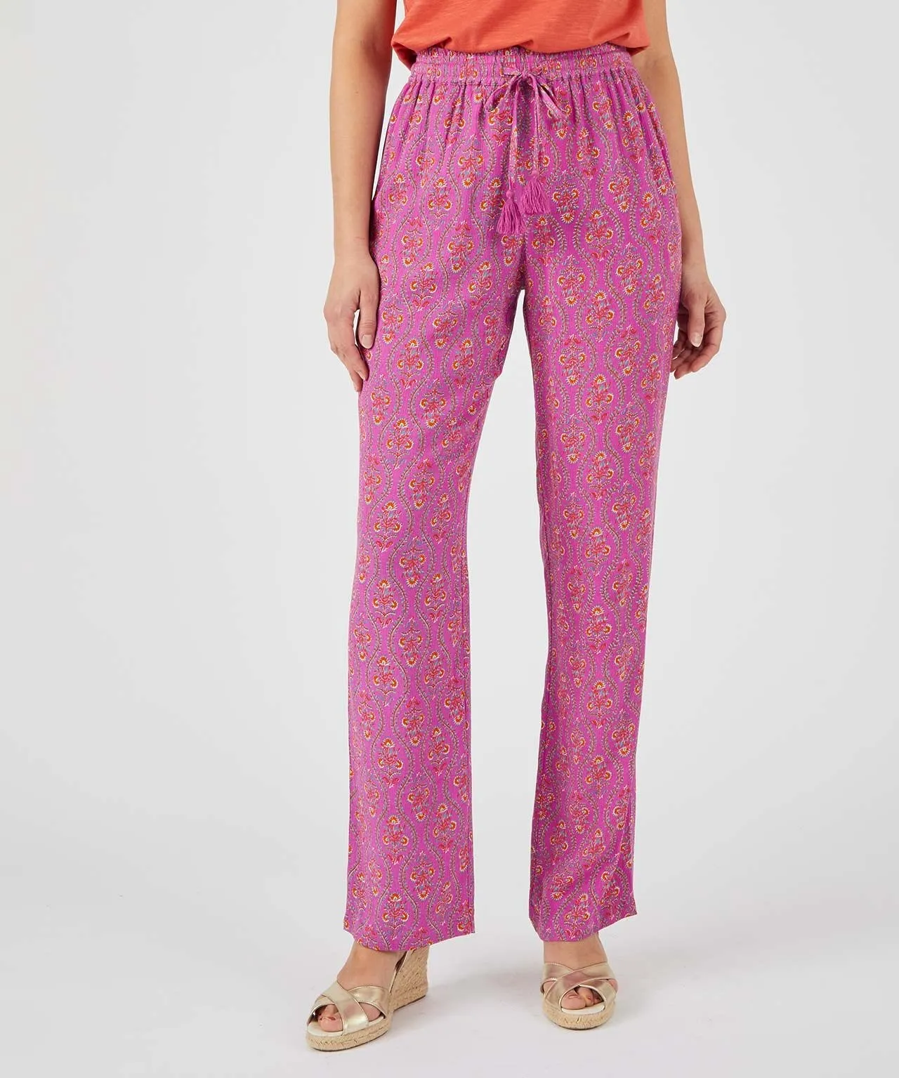 Patterned Crinkle Pants