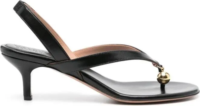 Black leather sandals by Philosophy Di Lorenzo Serafini x Malone Souliers Lucie 65mm