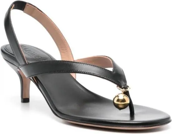 Black leather sandals by Philosophy Di Lorenzo Serafini x Malone Souliers Lucie 65mm