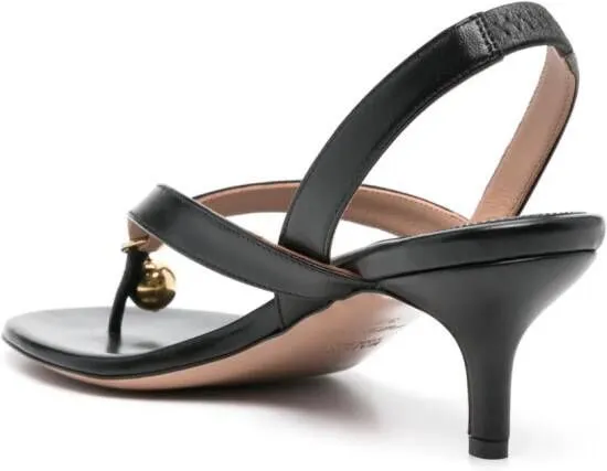 Black leather sandals by Philosophy Di Lorenzo Serafini x Malone Souliers Lucie 65mm