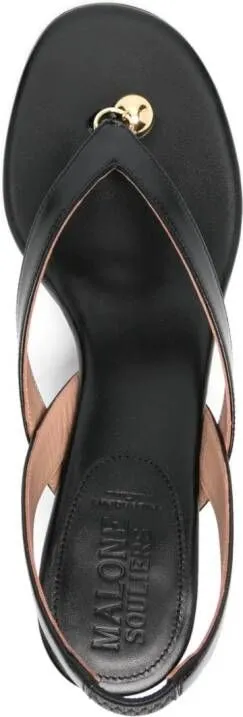 Black leather sandals by Philosophy Di Lorenzo Serafini x Malone Souliers Lucie 65mm