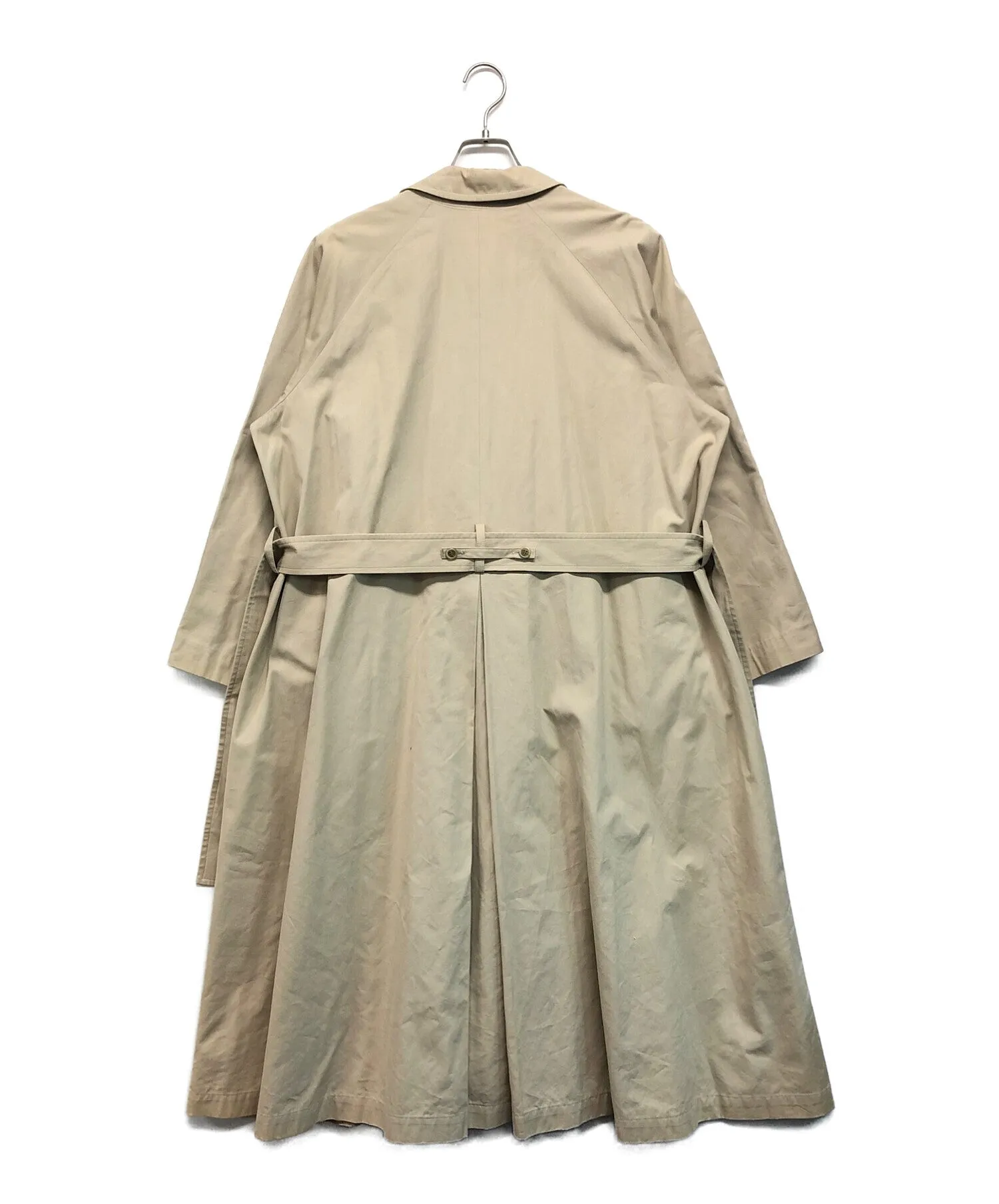 Y's Pre-owned Trench Coat in Long Length and Unique Color, featuring Raglan Sleeves - YF-C02-003