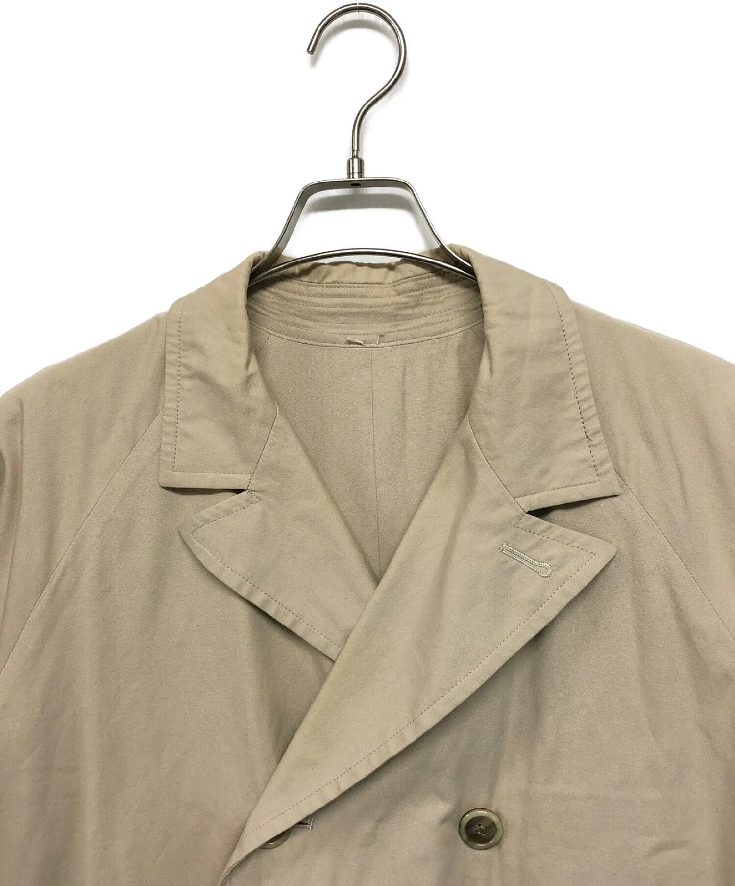 Y's Pre-owned Trench Coat in Long Length and Unique Color, featuring Raglan Sleeves - YF-C02-003