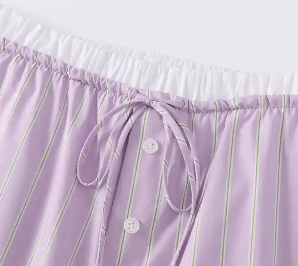 Purple Striped Trousers