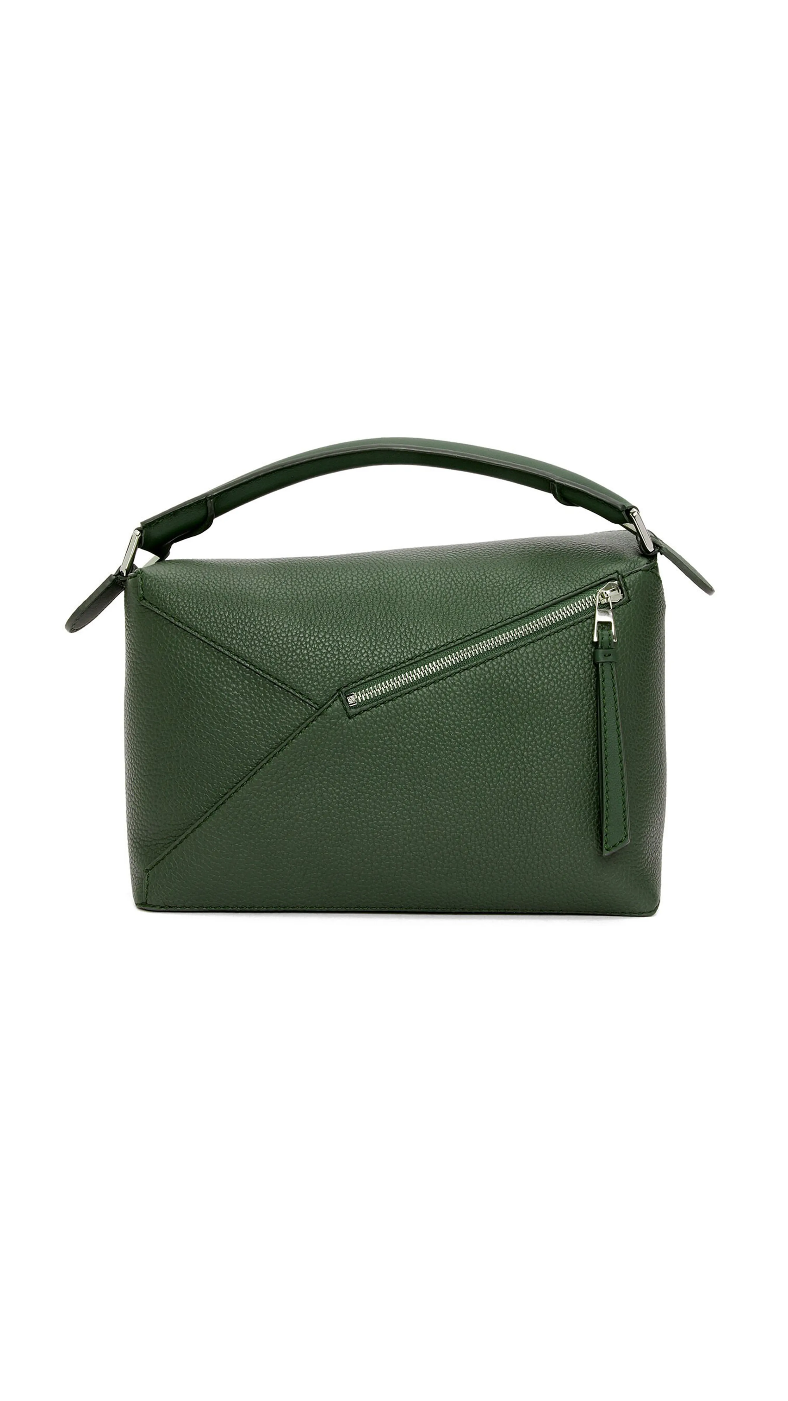 Bottle Green Puzzle Bag in Grained Calfskin