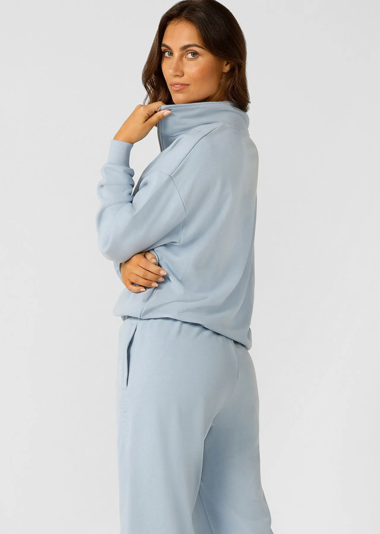 Quarter Zip Sweat Jacket in Blue | Lorna Jane New Zealand