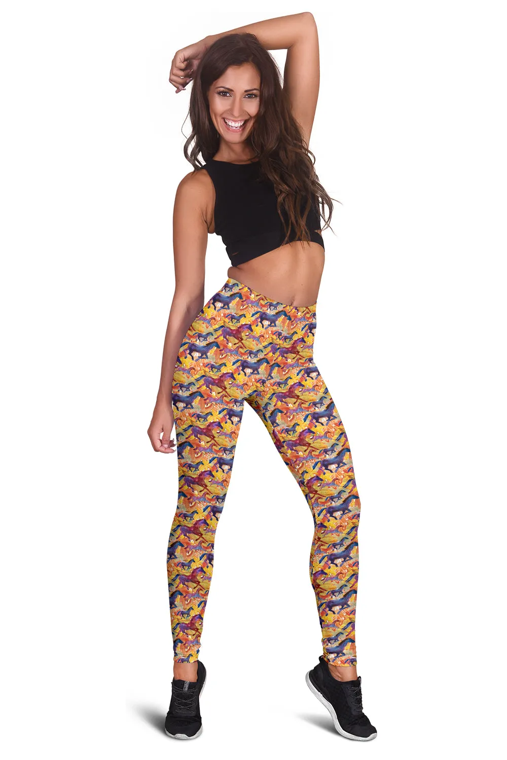 Rainbow Horse Print Leggings