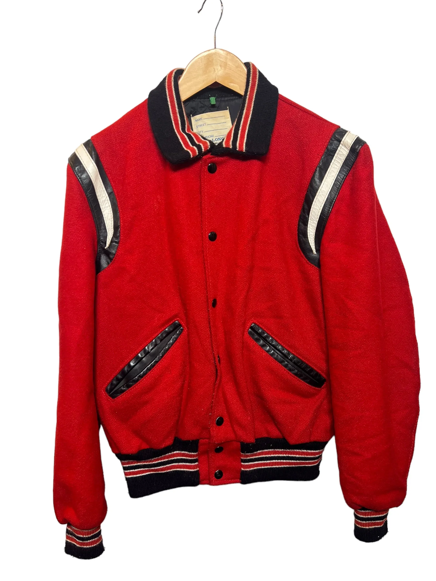 Red Men's Varsity Jacket Size L by DeLong Sportswear