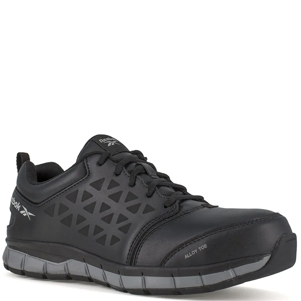 Black Reebok Women's Sublite Cushion Wide Toe Safety Shoes