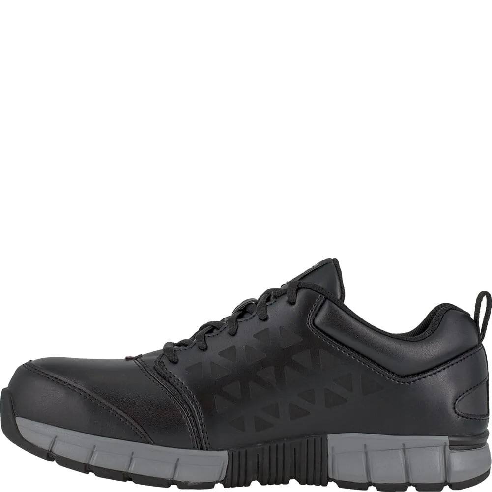 Black Reebok Women's Sublite Cushion Wide Toe Safety Shoes