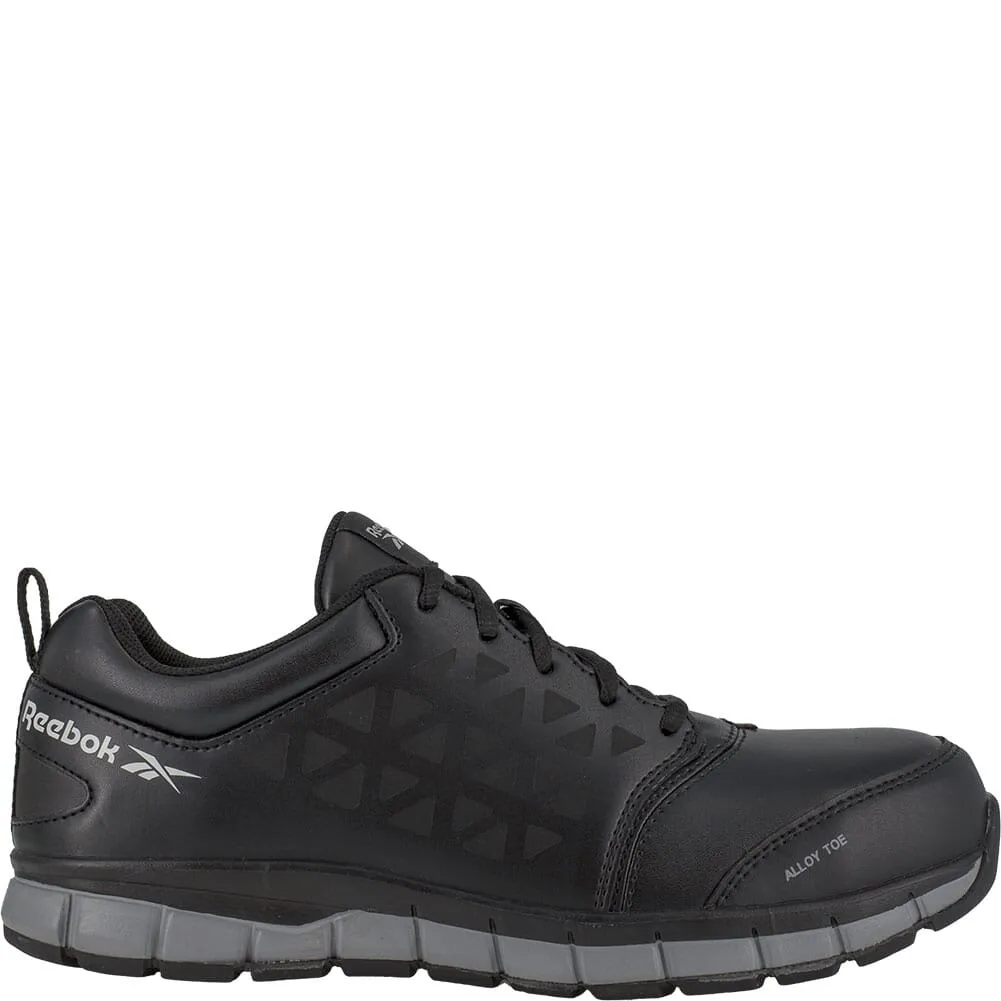 Black Reebok Women's Sublite Cushion Wide Toe Safety Shoes