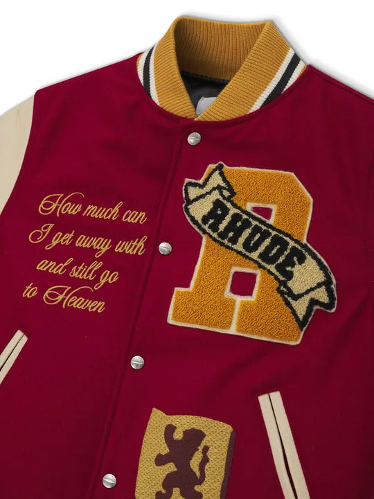 Rhude Le Valley Varsity Jacket 'RED' - Shop Now