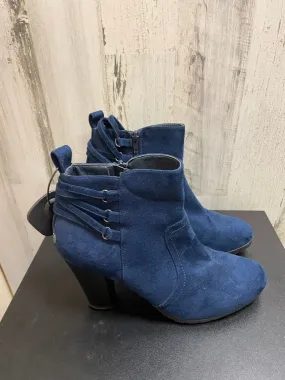 Rialto Blue Ankle Heel Boots, Size 9.5