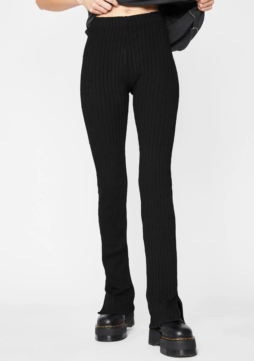 Ribbed Leggings for Women - Dark Trouble Pattern