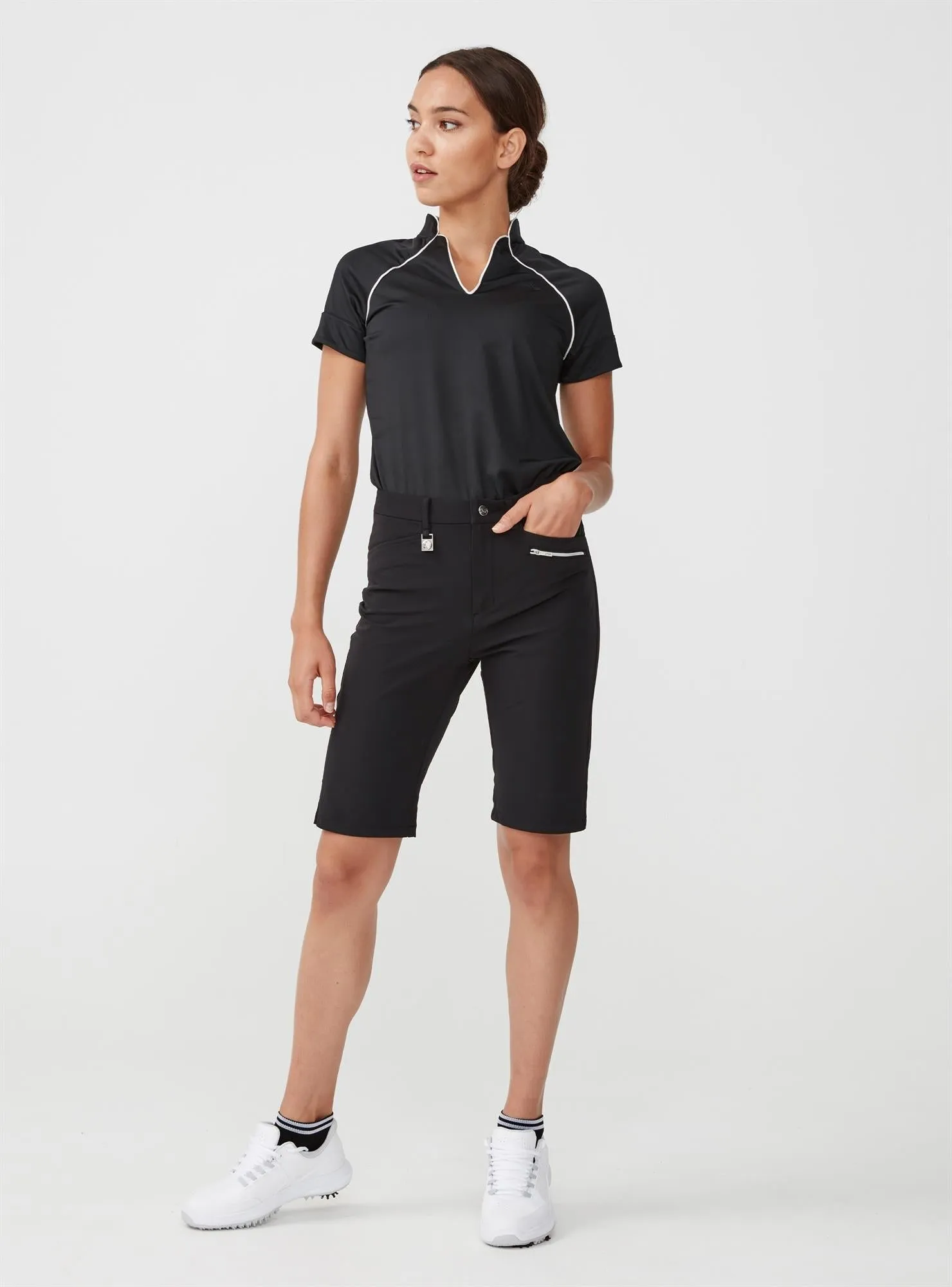 Black Rohnisch Ladies Comfort Stretch Golf Bermuda Shorts