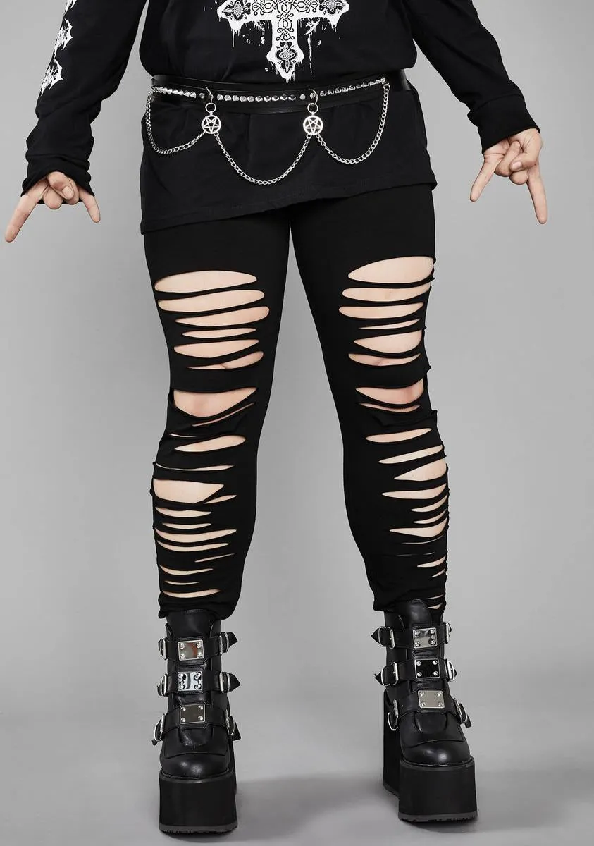 Sacred Crypt Creeper Shredded Leggings