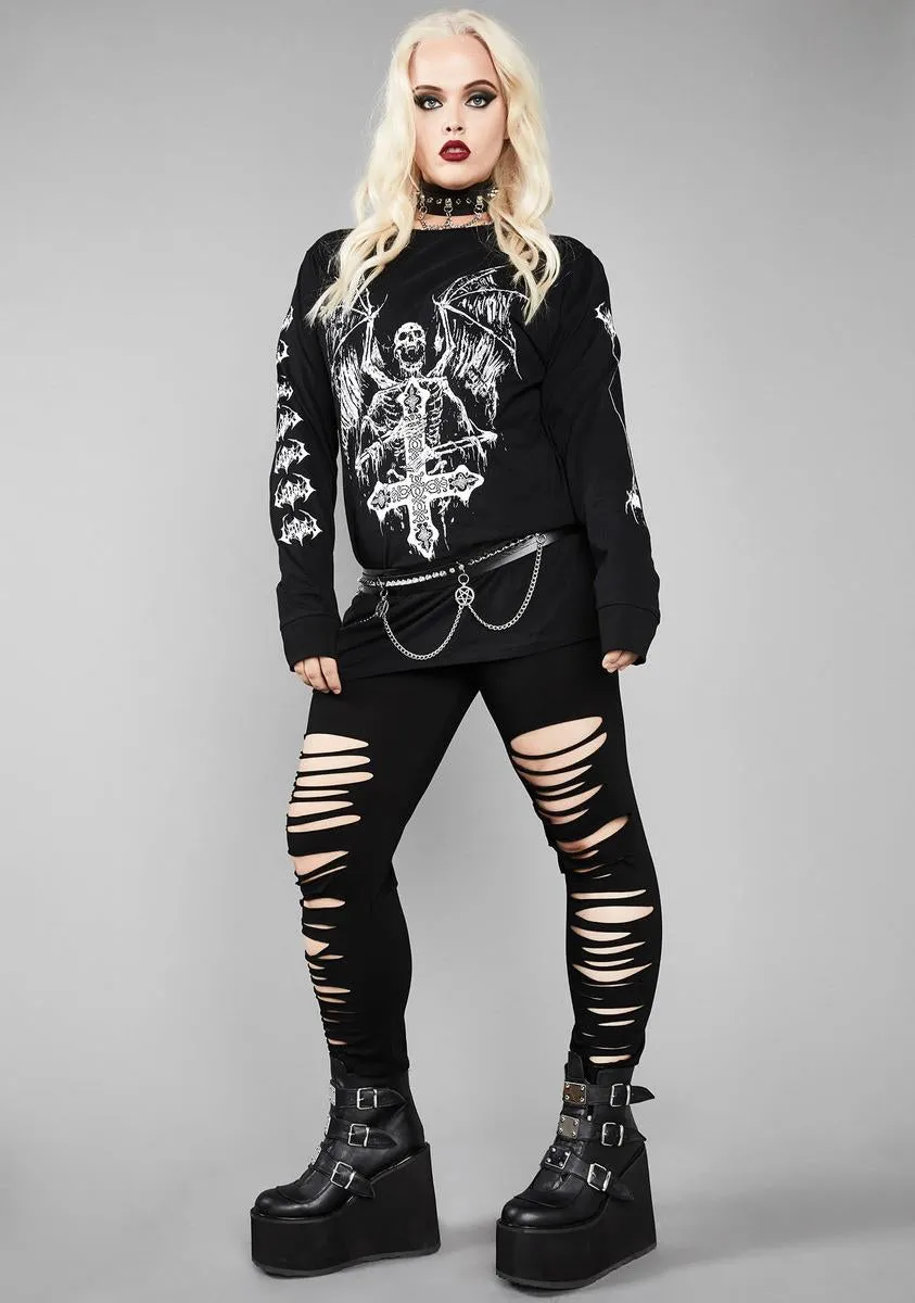 Sacred Crypt Creeper Shredded Leggings