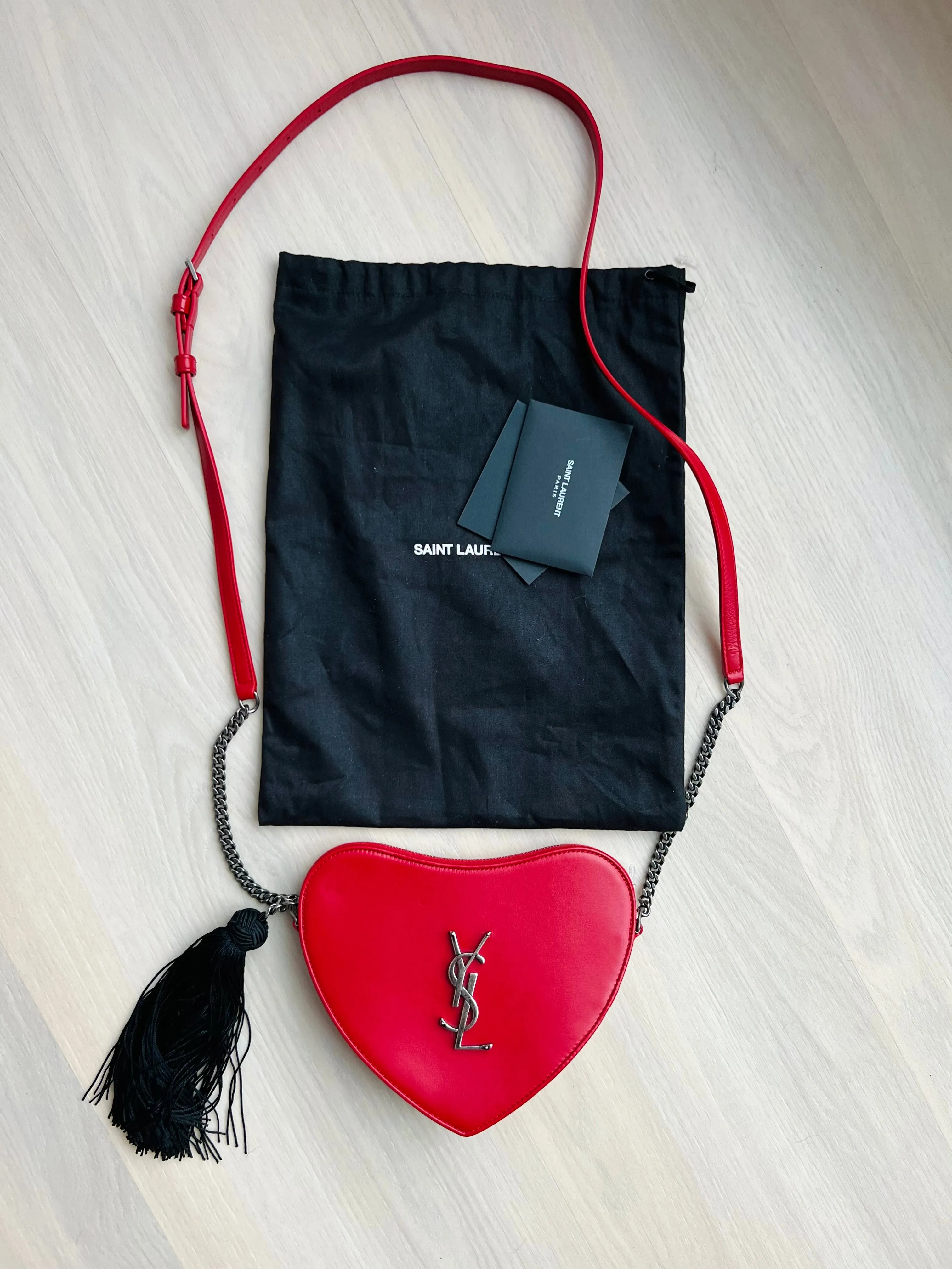 Saint Laurent Heart Tassel Handbag