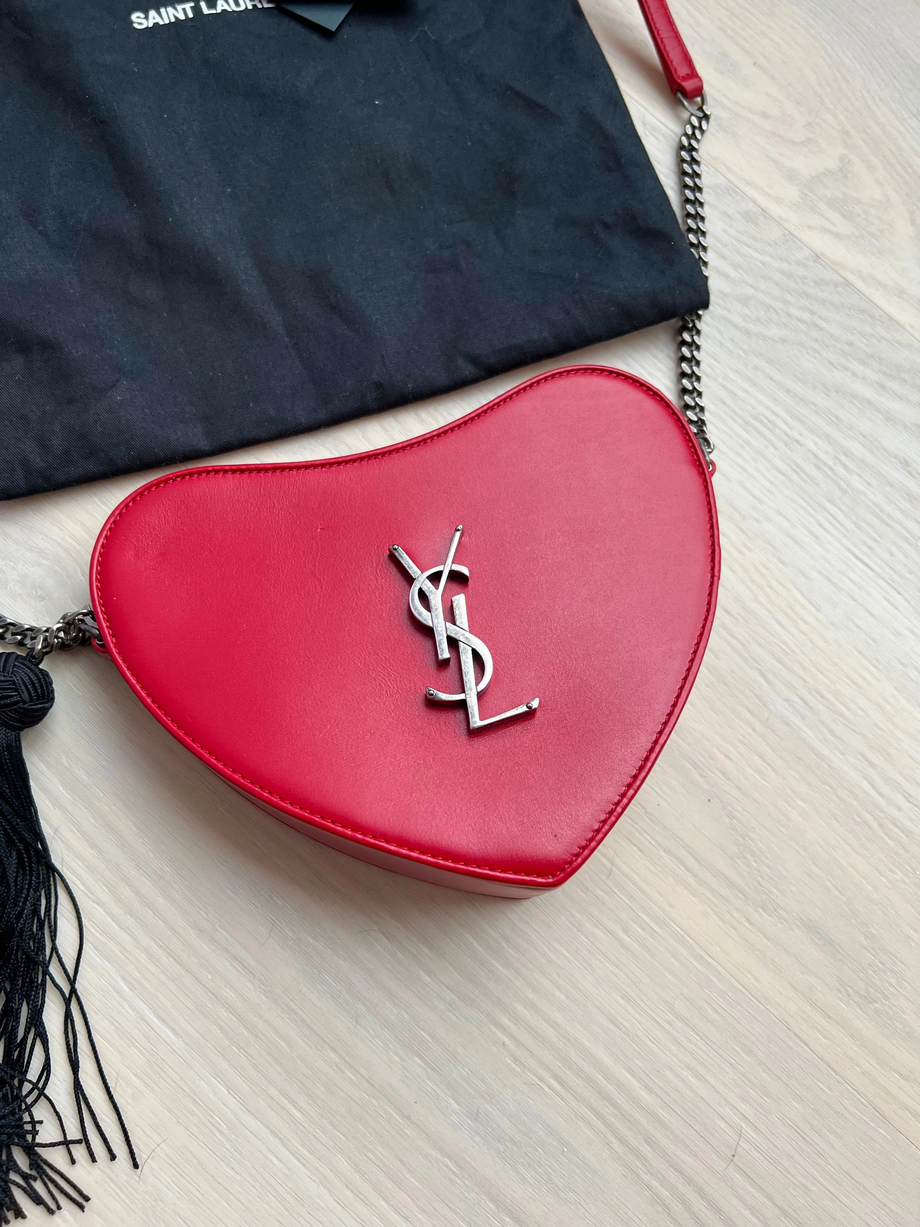 Saint Laurent Heart Tassel Handbag