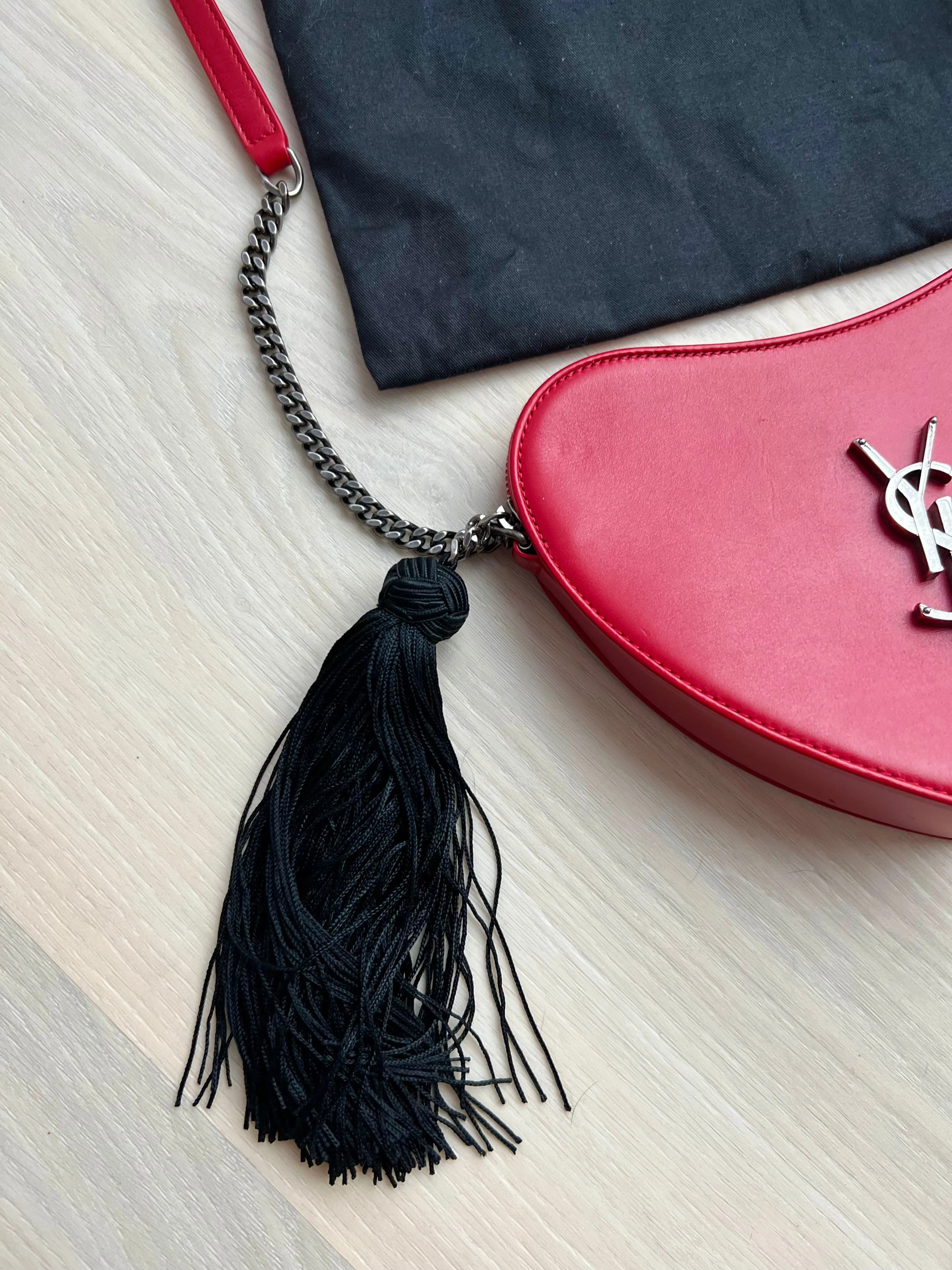 Saint Laurent Heart Tassel Handbag