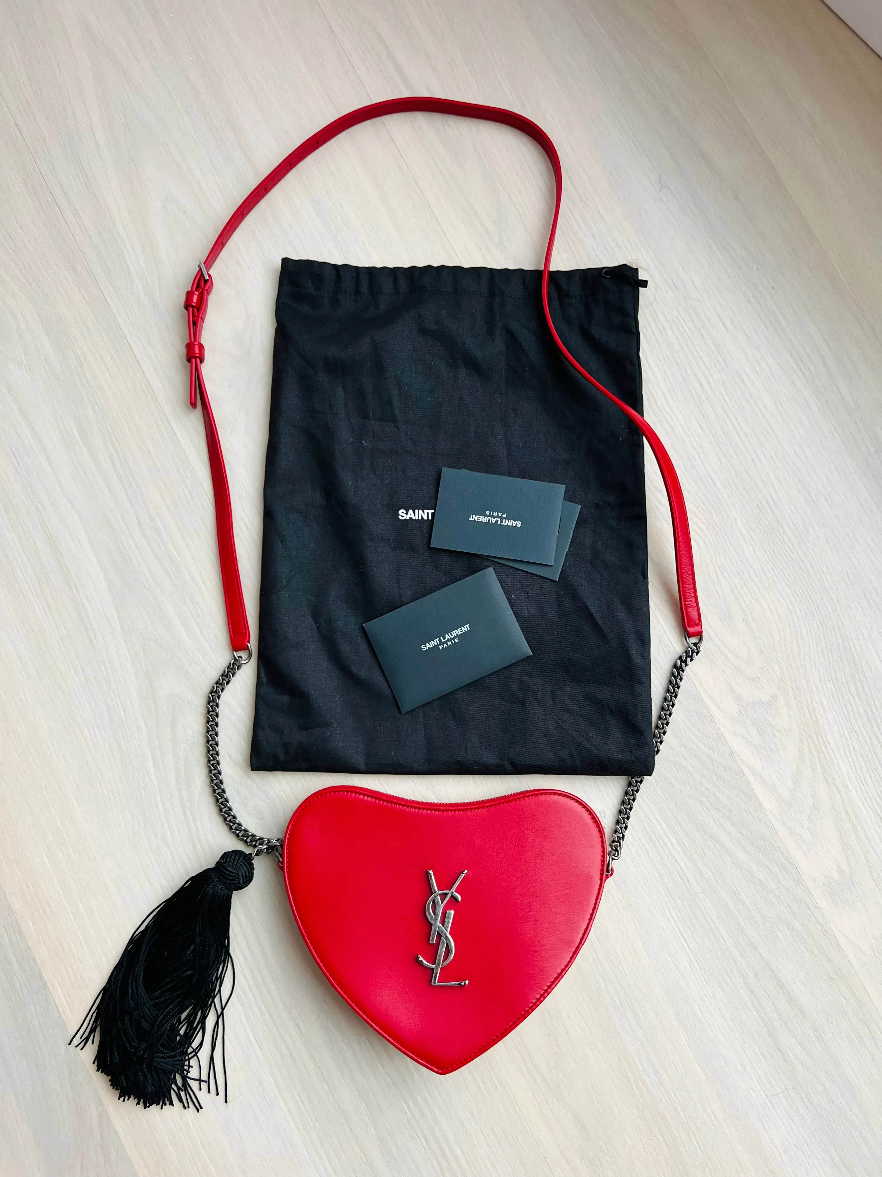 Saint Laurent Heart Tassel Handbag