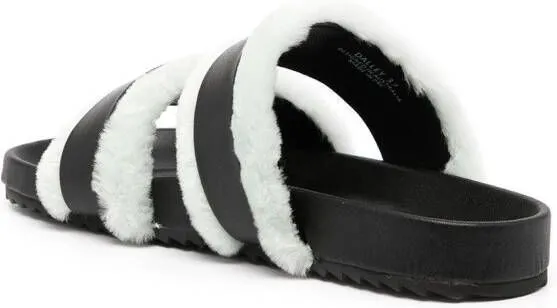 Black Senso Dalley Shearling Trim Sandals