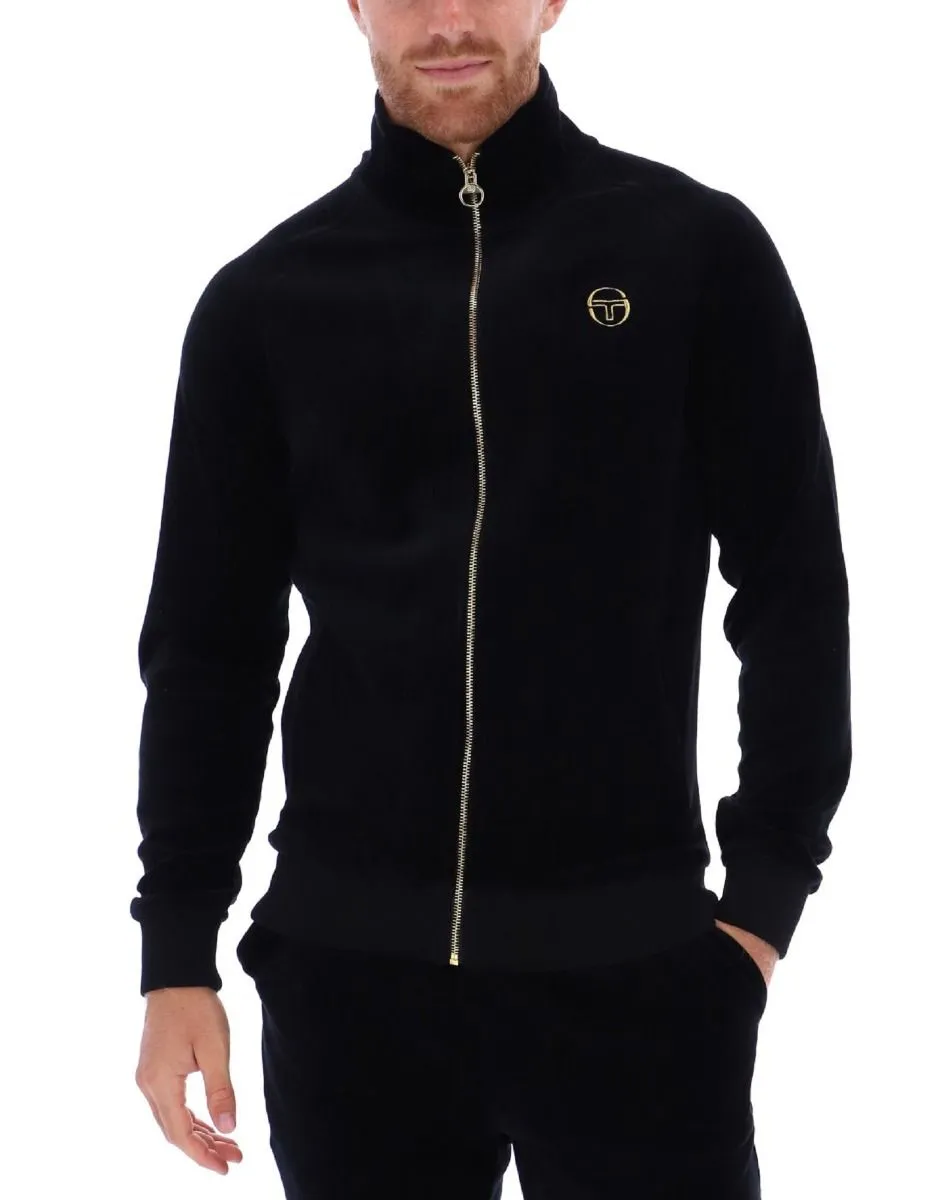 Sergio Tacchini Black Court Velour Track Jacket