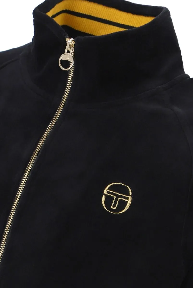 Sergio Tacchini Black Court Velour Track Jacket