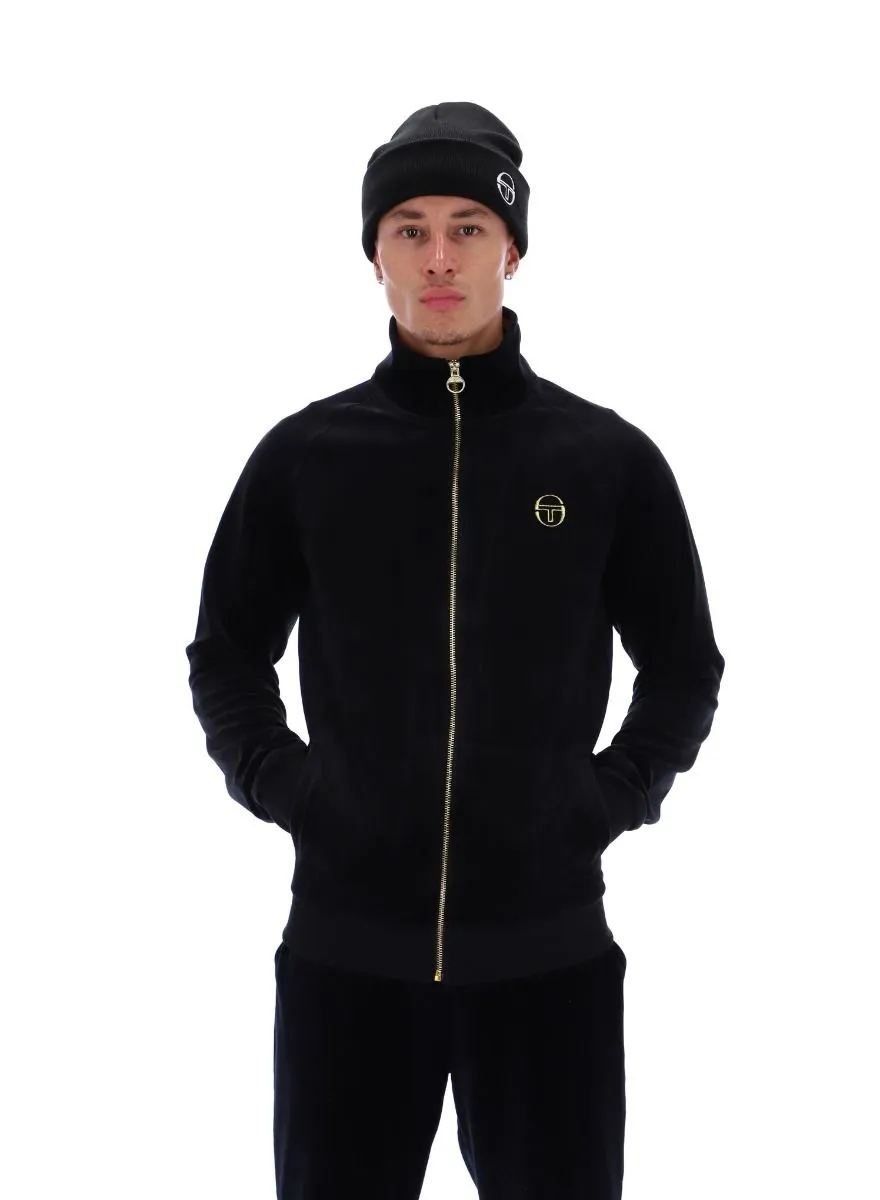 Sergio Tacchini Black Court Velour Track Jacket