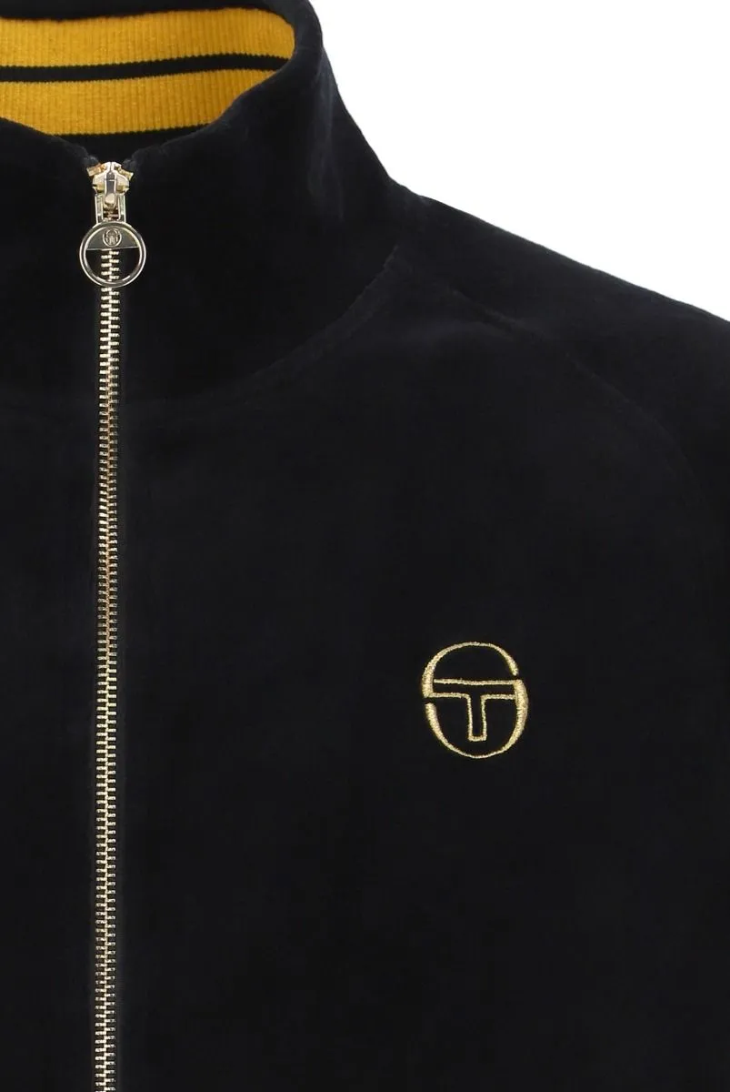 Sergio Tacchini Black Court Velour Track Jacket