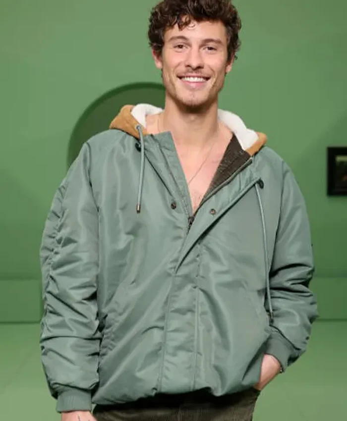 Shawn Mendes Loewe Hooded Bomber Jacket - William Coat